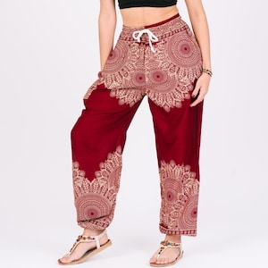 Loose Boho Yoga Pants – Drawstring Rayon Pants, Harem Pant, Festival Hippy Pants, Womens Harem Trouser, Unisex Bohemian Pant by Home64Studio
