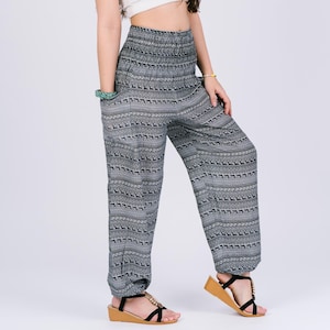 Hippy Trousers Loose Fit, Gypsi Pants Women, Bohemian Peds, Yoga Harem Trousers, Comfy Harem Trouser, Smock Waist Rayon Pant Home64Studio