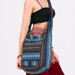 Sac ethnique fait main de couleur naga, sac à bandoulière bohème hippie pour femme, sac à main festival en coton, sacoche de voyage décontractée, sac à bandoulière cadeau