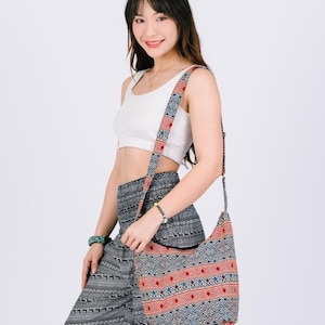 Handmade Cotton Boho Sling Bag: Ethnic Crossbody Travel Purse image 5