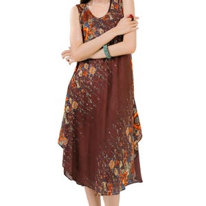 Rainbow Print Maxi Dress: Sleeveless Boho Summer Dress RSD06