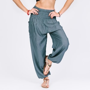Unisex Bohemian Pant – Womens Harem Trouser, Boho Yoga Pants, Flowy Hippie Pants, Festival Hippy Pants, Smock Waist Rayon Pants Home64Studio