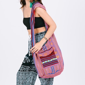 Boho Hippie Reisetasche Baumwolle Crossbody, ethnische Schultertasche, Festival Schultertasche, lässige Messenger Satchel, Hobo Geschenktasche für Frauen