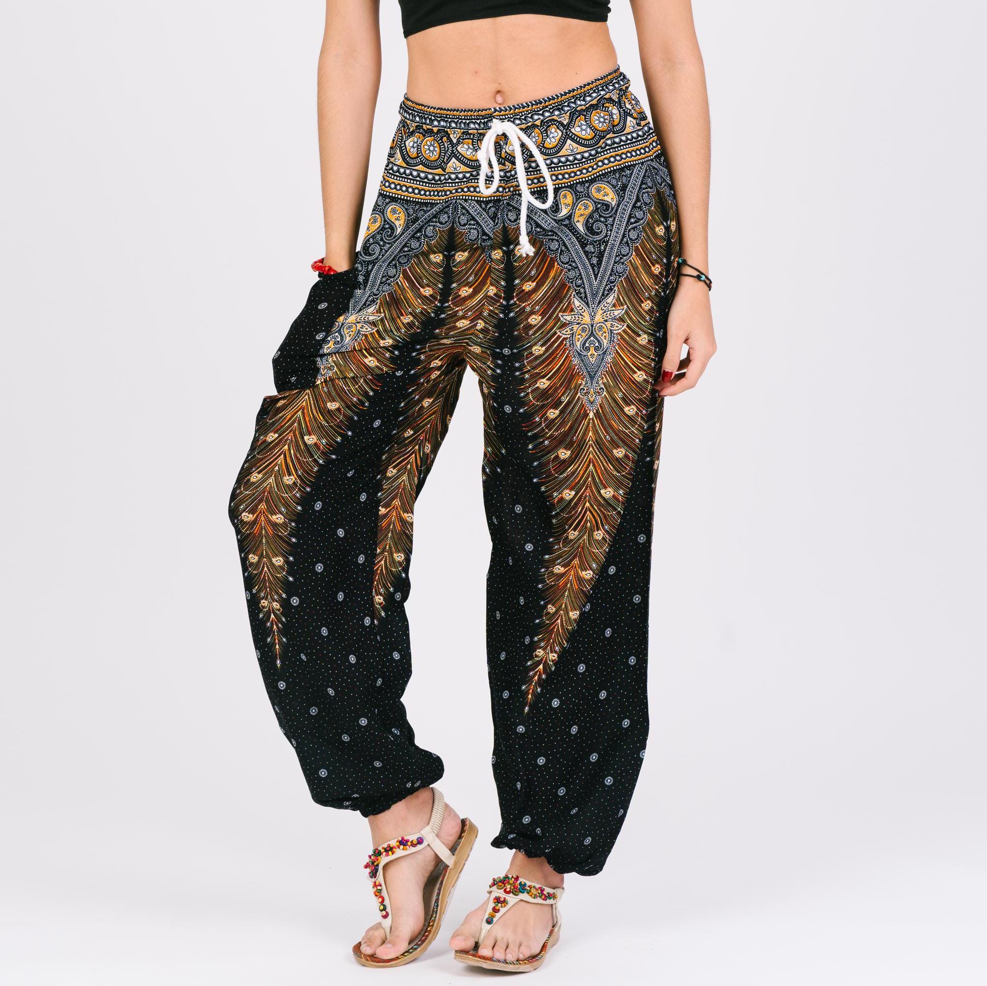 Lot De 5 Pantalons Bohème En Soie De Sari Recyclé - Patchwork - Taille Réglable - Fait Main Inde