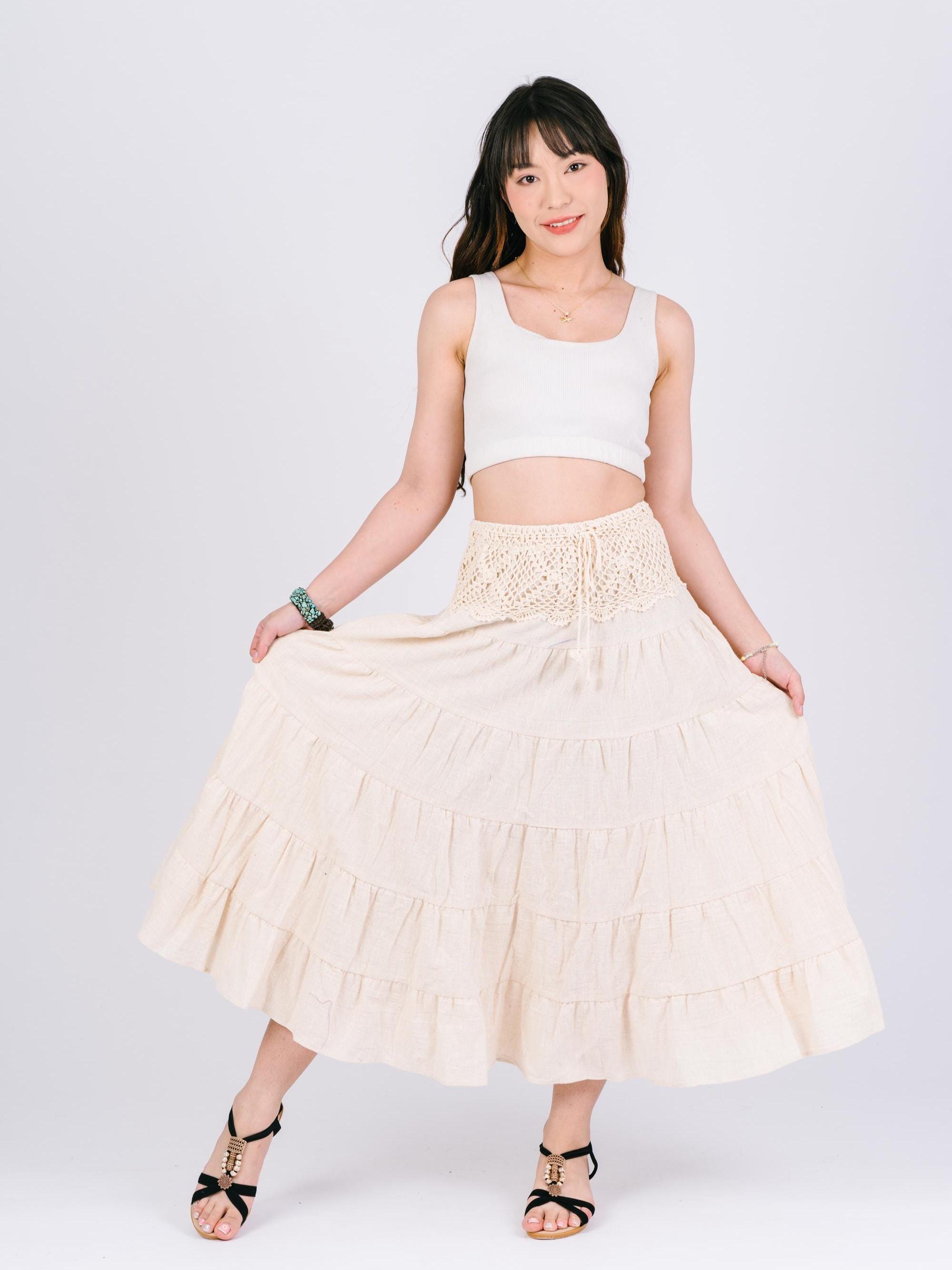 ワンピース Ruffled Layered Wrap Skirt Cream 5_256c5c0a-9c26-4f76-b2a4-