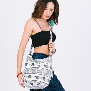 Handmade Cotton Boho Sling Bag: Ethnic Crossbody Travel Purse image 4