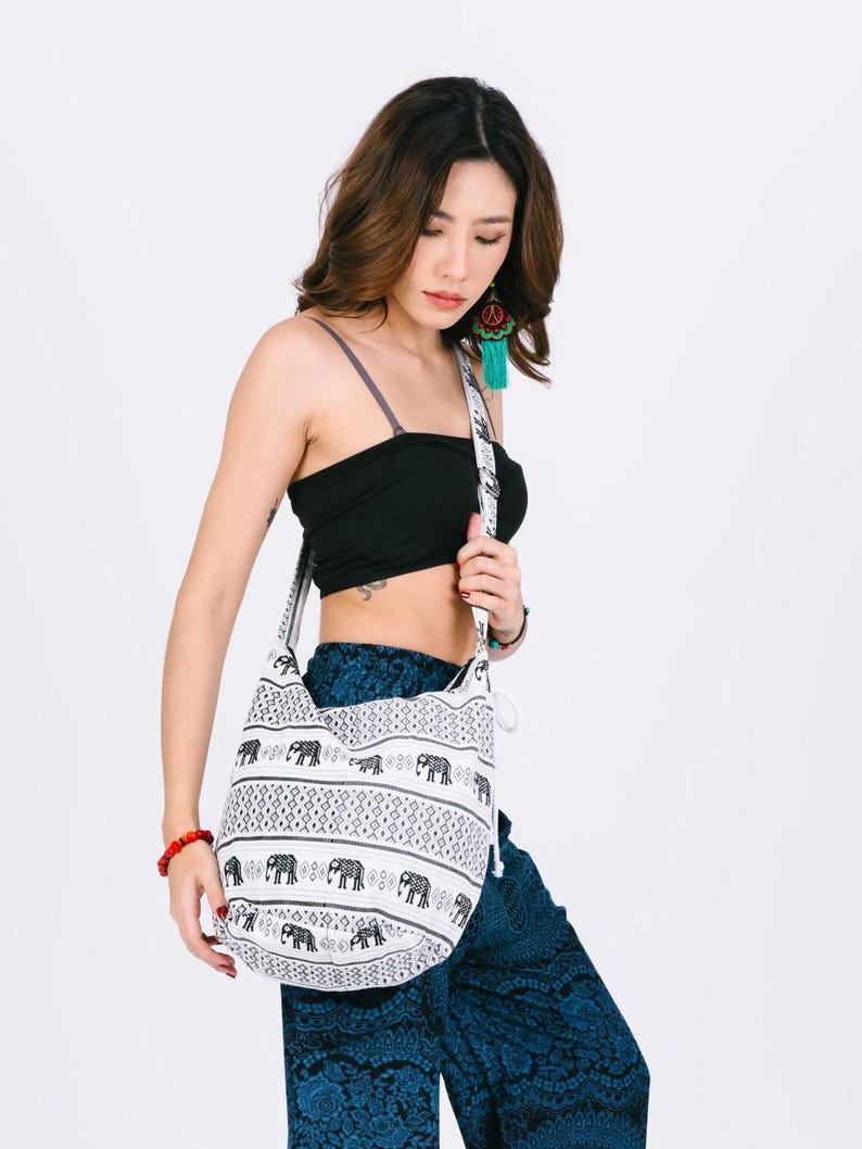 Handmade Cotton Boho Sling Bag: Ethnic Crossbody Travel Purse image 4