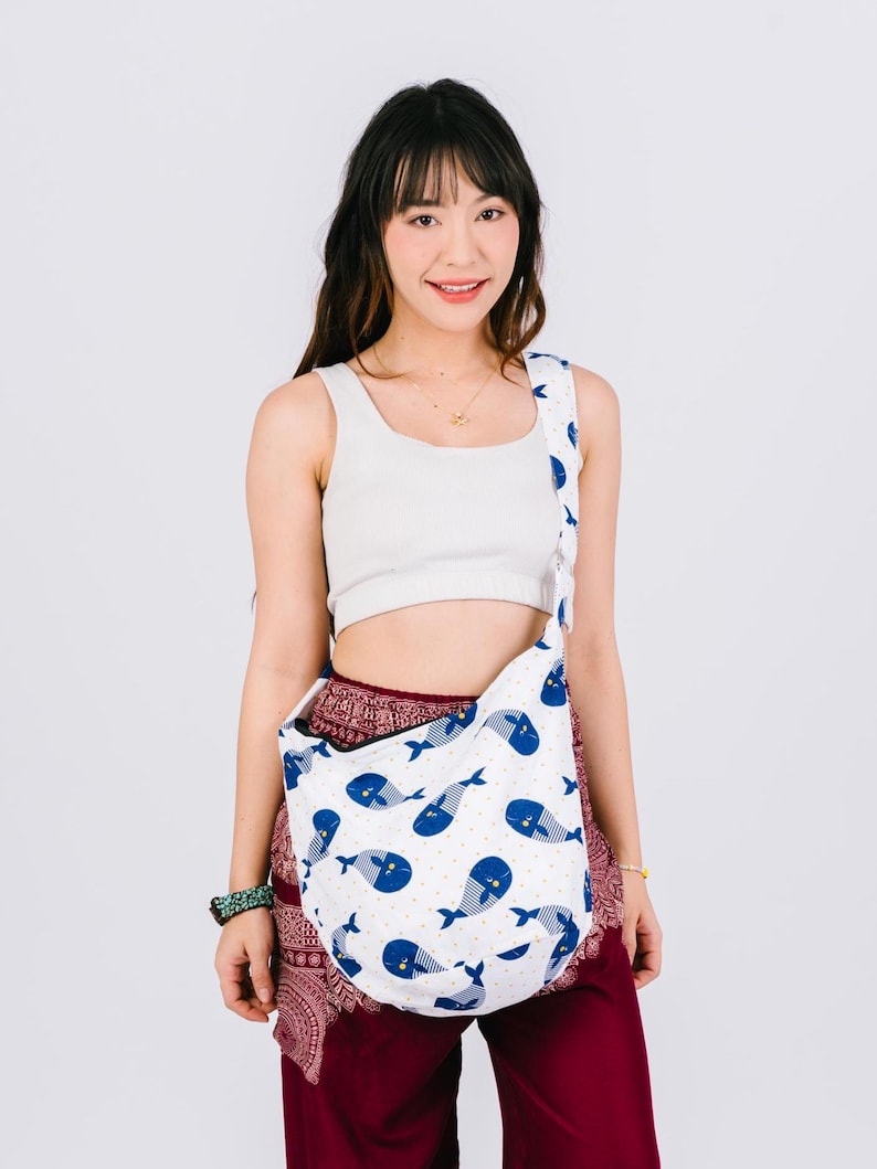 Handmade Cotton Boho Sling Bag: Ethnic Crossbody Travel Purse image 6