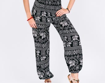 Elephant Harem Pants: Bohemian Rayon Trousers, Yoga Hippie Style