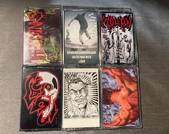 Vintage 90s Punk Rock & Heavy Metal Cassette Tape Lot: 6 Rare Tapes,  1990's, 2000s, Thrash, Hardcore, Skate Punk, and more.