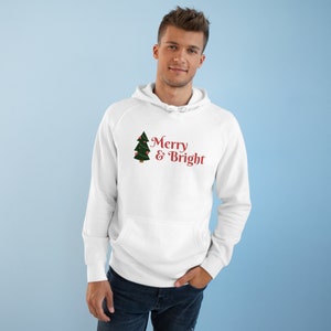 Merry & Bright Hoodie, Merry Christmas, XMAS Gift, Festive, Hosting, Freindmas, Cute XMAS Gift, holiday