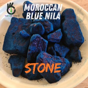 Nila Stone marocaine, pure Moroccan Blue nila powder, pierre d&#39;indigo organique du Sahara marocain, Moroccan blue NILA Powder