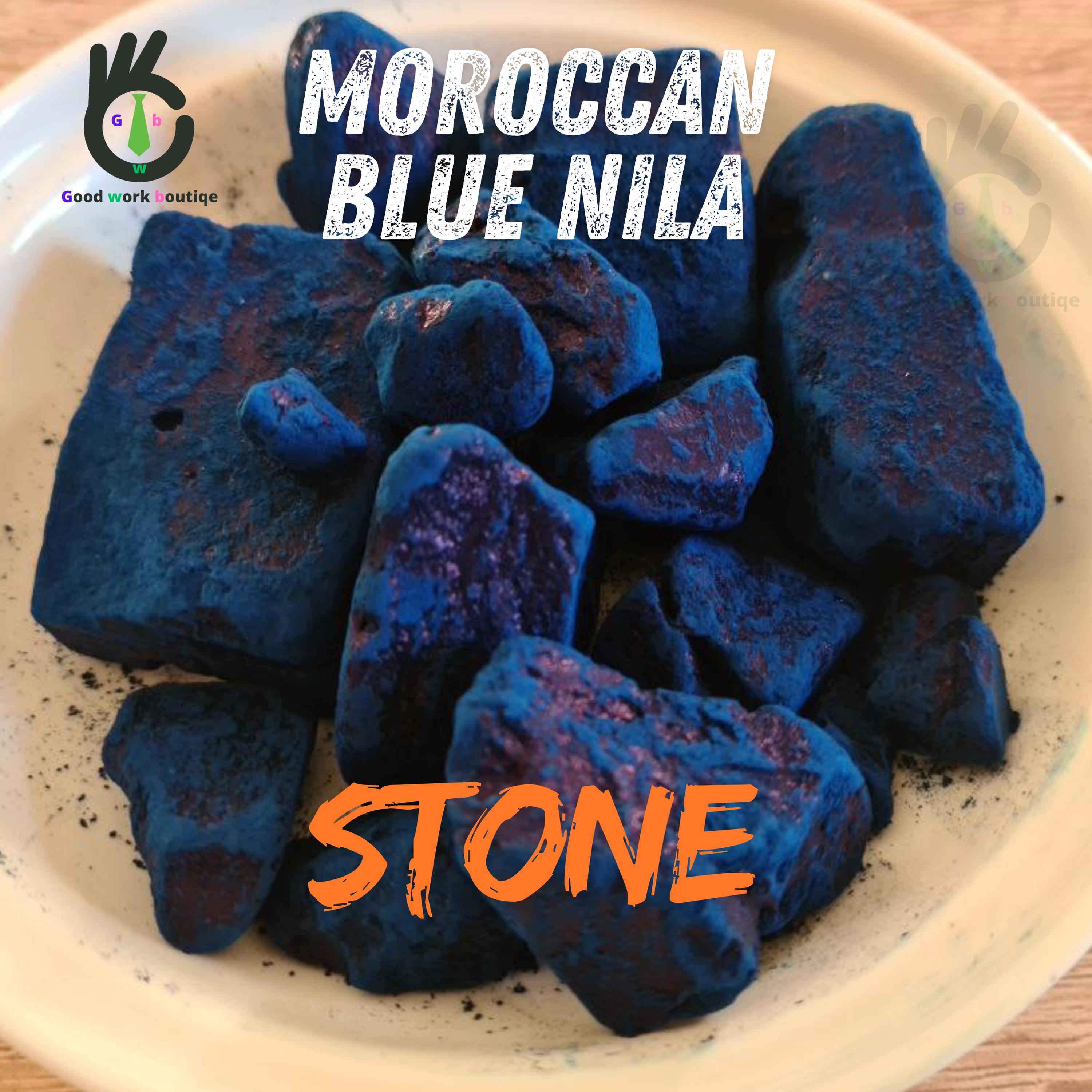 Moroccan Blue Nila Powder: Organic Indigo Stone for Bridal Rituals