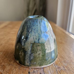 Blue Green Drip Glaze Pottery Vase