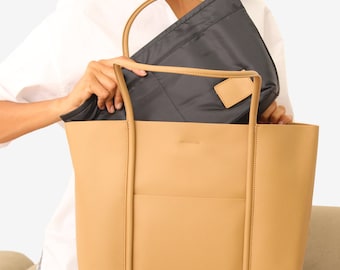 Full Grain Leather Tote Bag: Lightweight Everyday Handbag