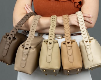Genuine Leather Crossbody Bag: Handmade Shoulder Bag with Adjustable Straps