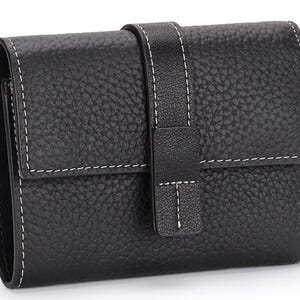 Portefeuille court pour femme Portefeuille pour femme | Pochette zippée en cuir à trois volets courte pour femme | Petite pochette