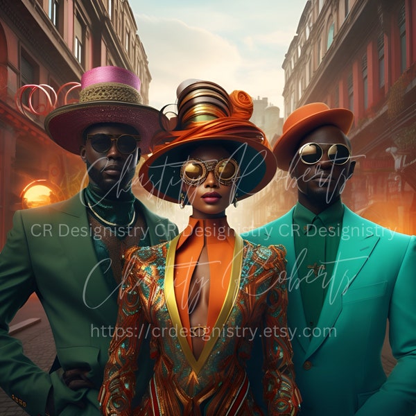 Afrofuturism Meets Regency Chich PNG File Only