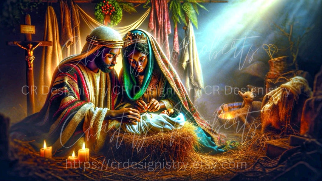 Nativity Large File Black Nativity PNG File - Etsy