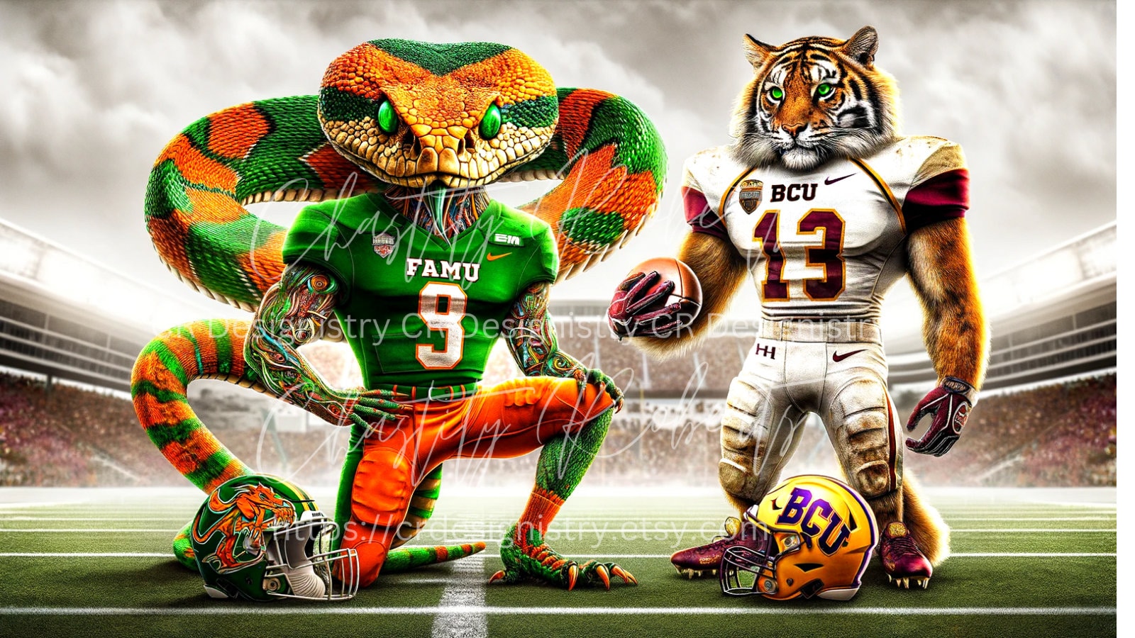 FAMU Rattlesnake Vs BCU Wildcat PNG File Etsy