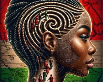 Cornrow Maps PNG File Only