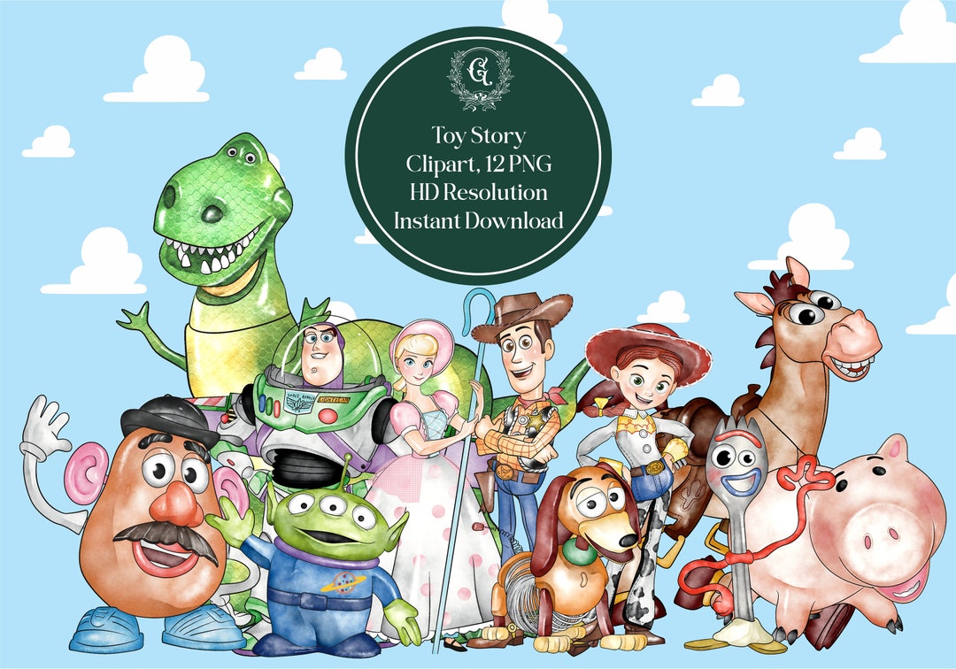 Toy Story Watercolor Clipart, PNG HD Resolution Etsy