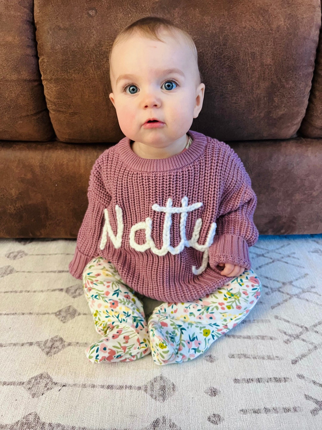 Hand Embroidered Baby Name Sweater name Only 3mo-5/6 Youth - Etsy