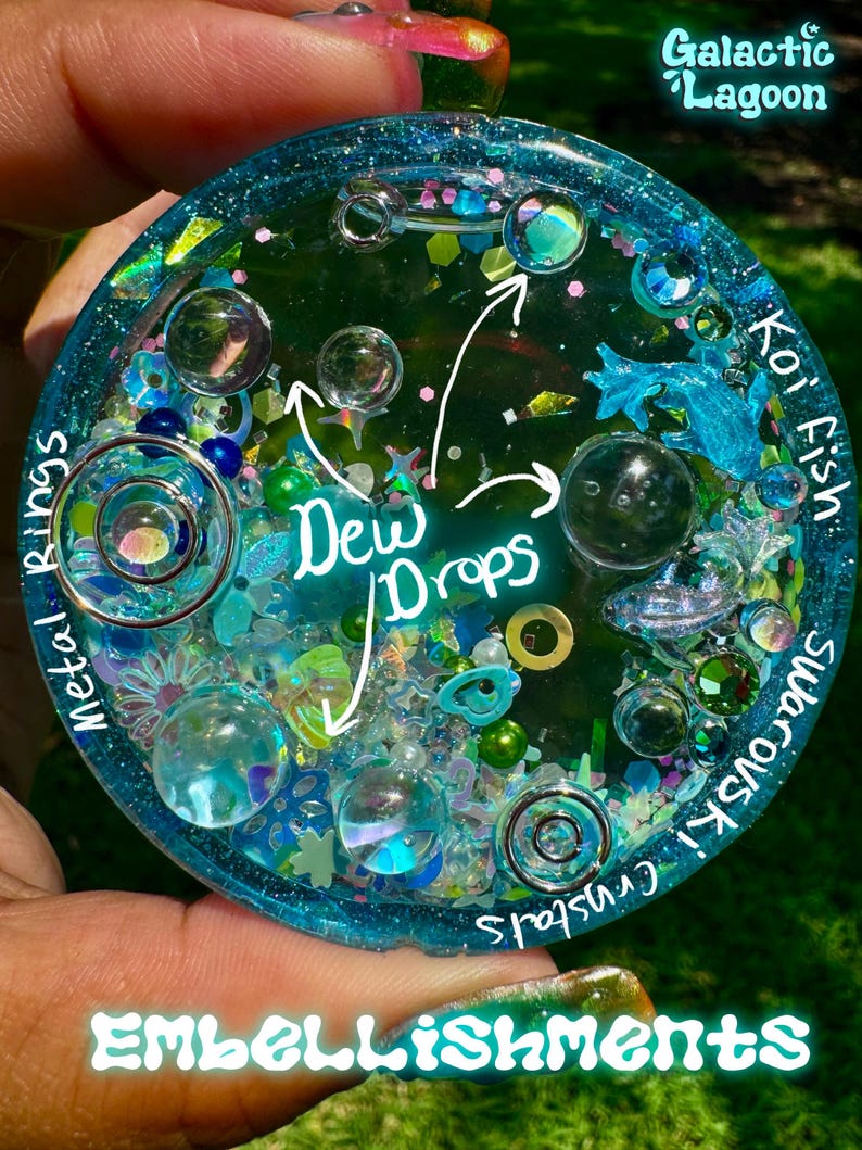 Frutiger Aero Liquid Motion Glitter Sensory Shaker Disk - Dopamine Desk Toy imagem 2