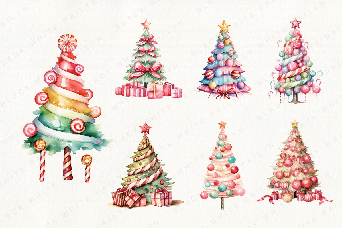 Christmas Tree PNG Watercolor Clipart ,sublimation,christmas Tree Png ...