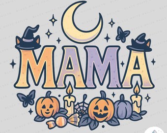 Halloween Mama PNG: Spooky Season Sublimation Design (Digital Download