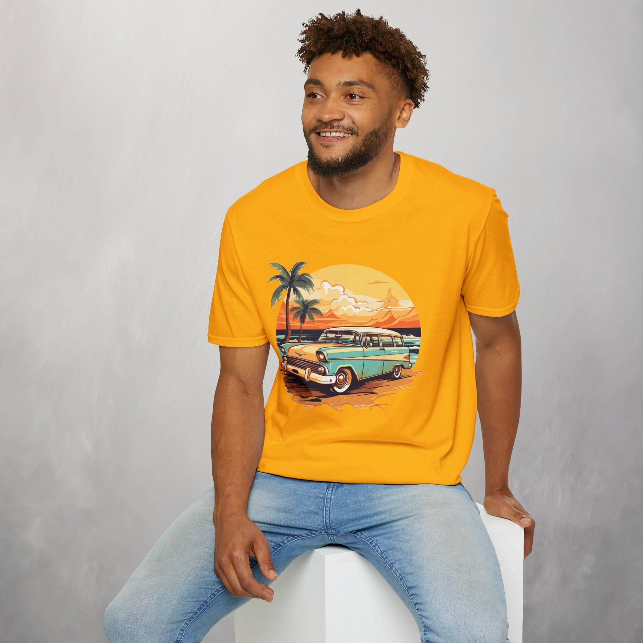 Surf's Up: Vintage Beach Wagon Tee for Sunny Day Adventures
