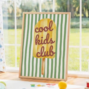Cool Kids Club Ice Lolly Wall Art - Fun and Colourful Kids Room Decor