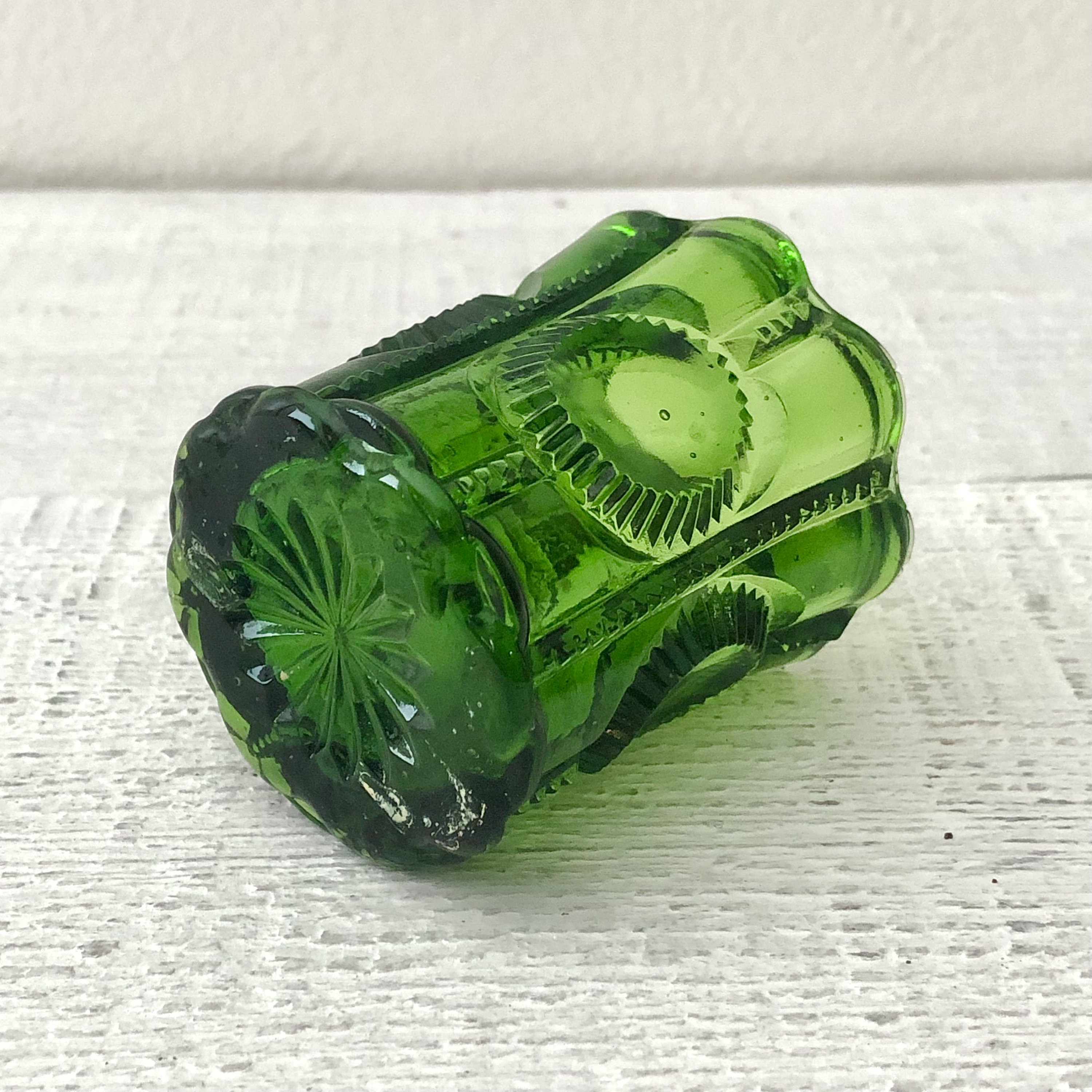 Vintage LG Wright Emerald Green Glass Toothpick Holder Etsy Australia