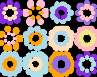 Aquarell Wildblumen Clipart Bundle | 12 PNG-Bilder | Blumen Clip Art Pack | Digitaler Download