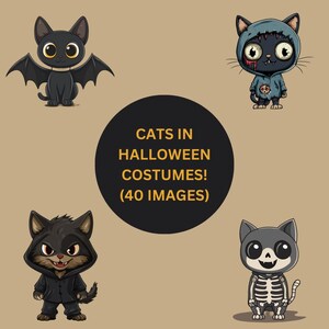 Halloween Cat Costume Art: Spooky-Cute Digital Designs (Digital Download)