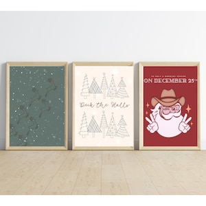 Christmas Print Set: Festive Holiday Wall Art (Digital Download)