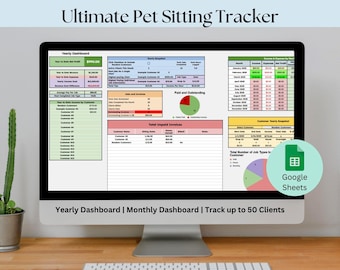 Ultimate Pet Sitting Tracker | Dog Walker Google Spreadsheet | Yearly Monthly House Sitting Animal Care Sheet Template | Digital Planner Cat