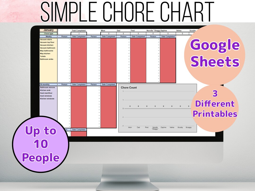 Weekly Chore Chart Google Spreadsheet Chore Chart Printables Family ...