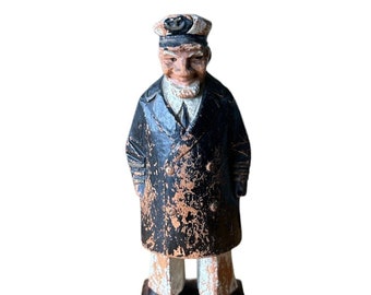 Vintage Rustic Hand Painted Ships Captain Resin Figurine