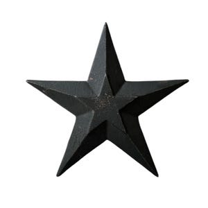 Rustic Black Cast Iron Country Barn or Wall Star
