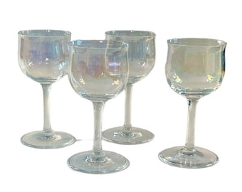 Vintage Crystal Irisierende Lusterware Weingläser - 4er Set