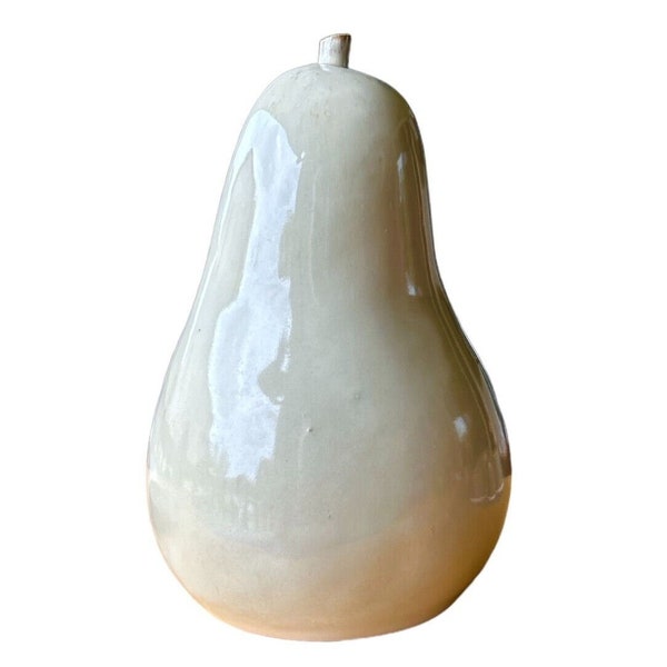 Glazed Ceramic Cream Colored Home Decor Pear Figurine