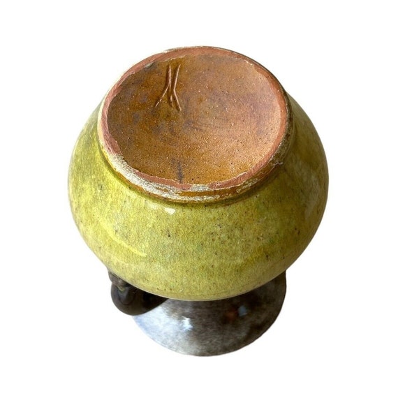 手作り陶器の花瓶 茶色・緑 ヴィンテージの手作り緑と茶色の陶器の花瓶 - Etsy 日本
