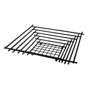 Black Metal Memphis Style Square Fruit Basket with Round Knobbed Feet