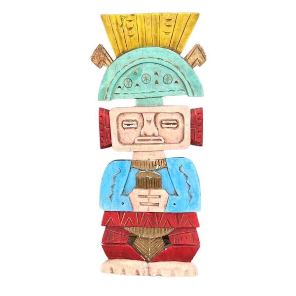 Wood Carved and Hand Painted Hopi Kachina Doll Wall Art