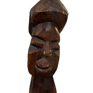 Vintage Primitive African - Style Hand Carved Wood Art