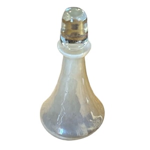 White Glass Perfume Bottle with Lusterware Finish