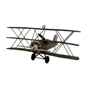 Dark Green Three Winged Military Airplane Hanging Ornament