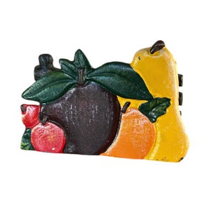Gusseisen handbemalter Obst Serviettenhalter oder Briefhalter