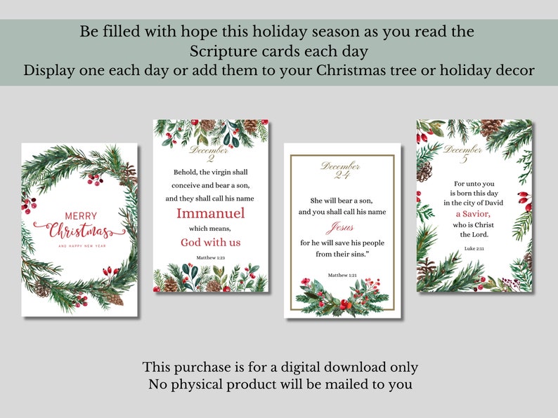 Free Printable Advent Scripture Cards